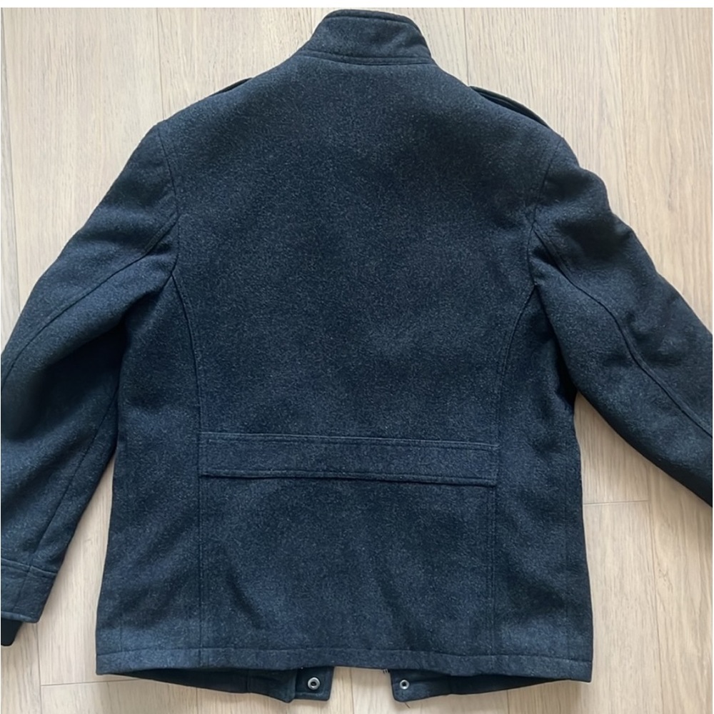 ๐ Merona Charcoal Black Wool Blend Full Zip & Button Up Winter Coat Jacket, Sz S - Picture 6 of 14